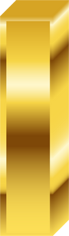 Gold Alphabet Letter I, 3D font